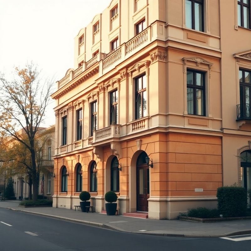 Fațadă neoclasică în zona Dorobanți, București, în lumina caldă a după-amiezii